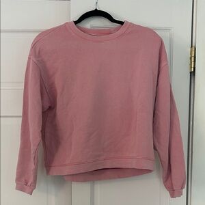 Madewell Pink Boxy Crewneck Sweatshirt